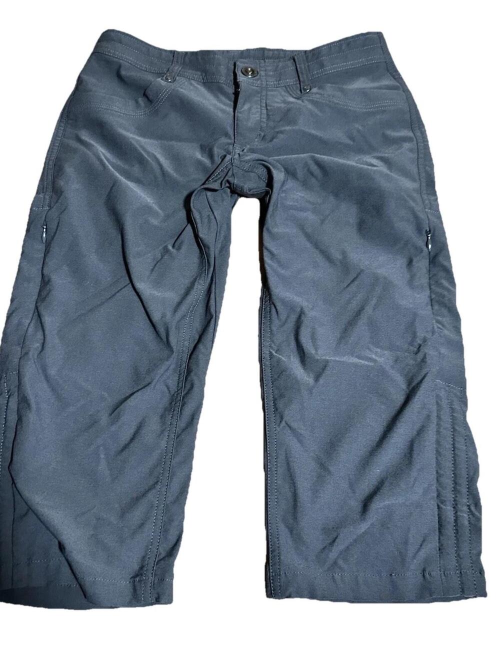 Kuhl Low Rise Scrunch Capri Pants  Womens Gray Hiking Camp Outdoors Gorp Sz 0